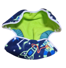 Load image into Gallery viewer, Inside of space print fleece wrap by nature Babies