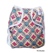 Load image into Gallery viewer, Nature Babies Classic Cover Poppered Fastening in Retro Pink and Green