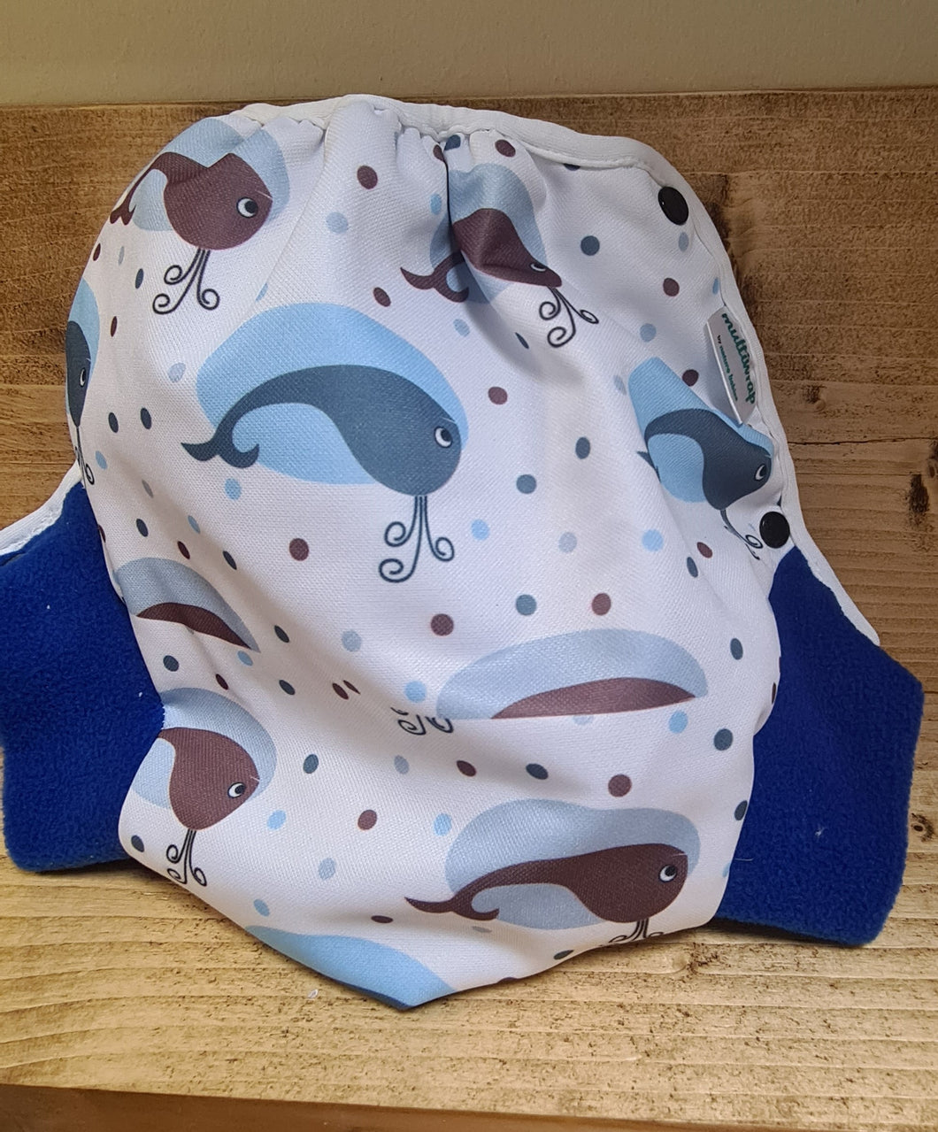 Whale Print Fleece Cuffed Multiwrap Size 2