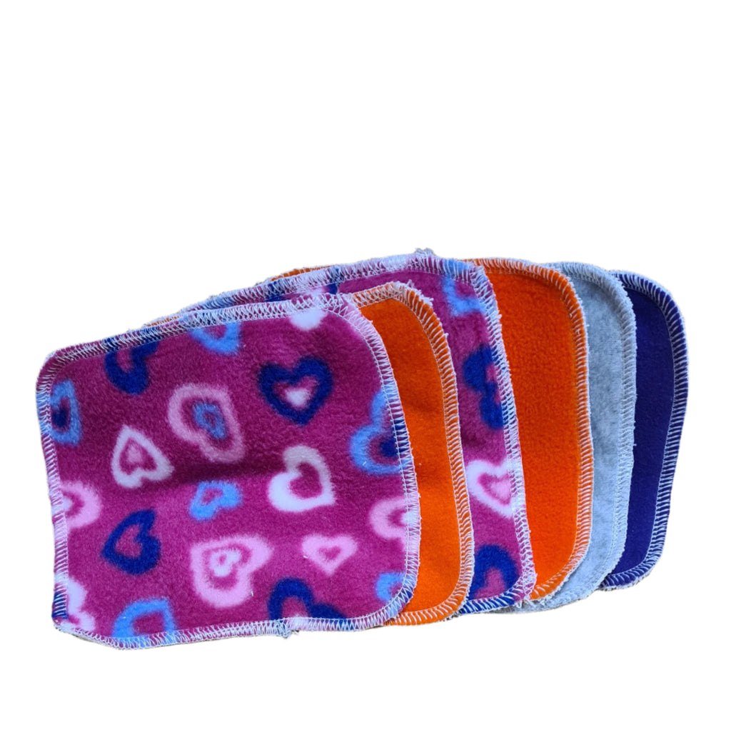 Fleece terry wipes from nature babies in different colours