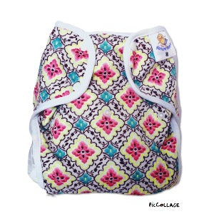 Nature Babies Classic Cover Poppered Fastening in Retro Pink and Green